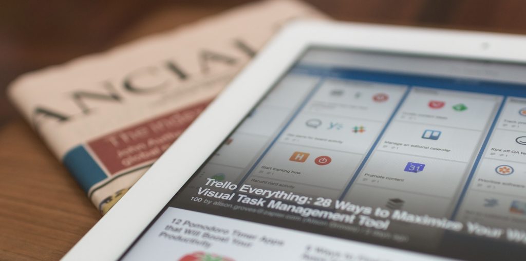 Newspaper and tablet headlines